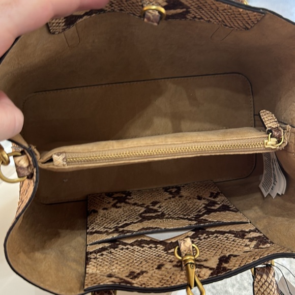 Ralph Lauren NWTs Leather Marcy satchel purse bag $375 brown beige - Picture 6 of 12